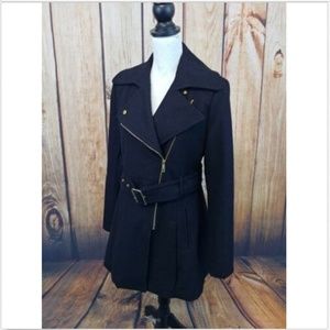 Kenneth Cole Black  Double Breasted Coat Sz med